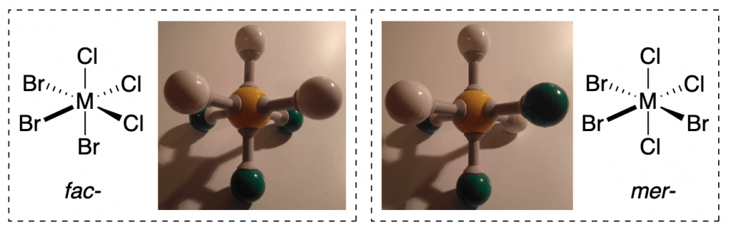 fac mer isomers molecular models