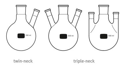 round flask flat base 2 necks 100ml bulk lab supplies chemistry Twin- and  triple-neck types retort erlenmeyer Flask